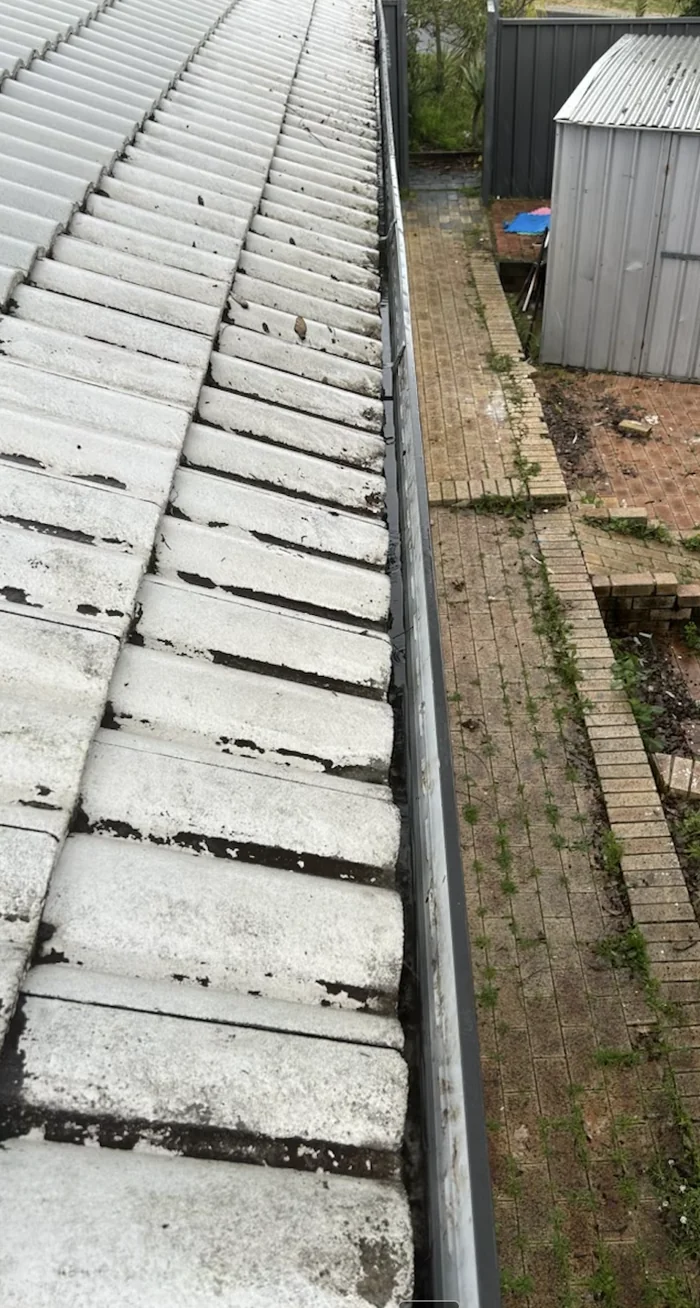 Clean, clear gutter after cleaning